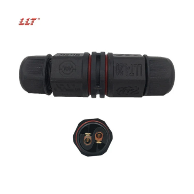 LLT L Type Outdoor IP68 Wire Connector 2 Pin Screw Locking For Connecting Cable thumbnail