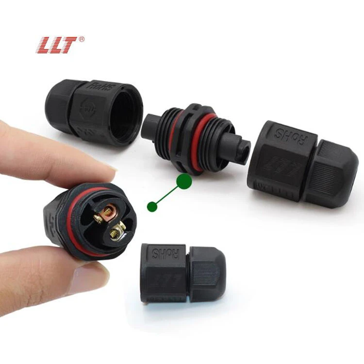 LLT L Type Outdoor IP68 Wire Connector 2 Pin Screw Locking For Connecting Cable detail 7