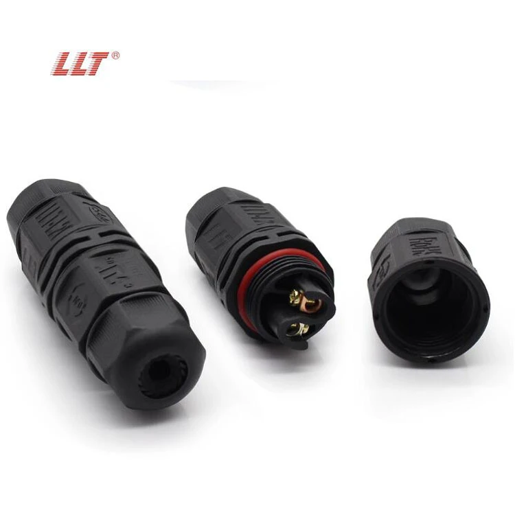 LLT L Type Outdoor IP68 Wire Connector 2 Pin Screw Locking For Connecting Cable detail 8