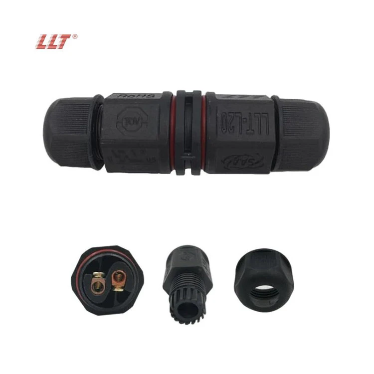 LLT L Type Outdoor IP68 Wire Connector 2 Pin Screw Locking For Connecting Cable detail 12