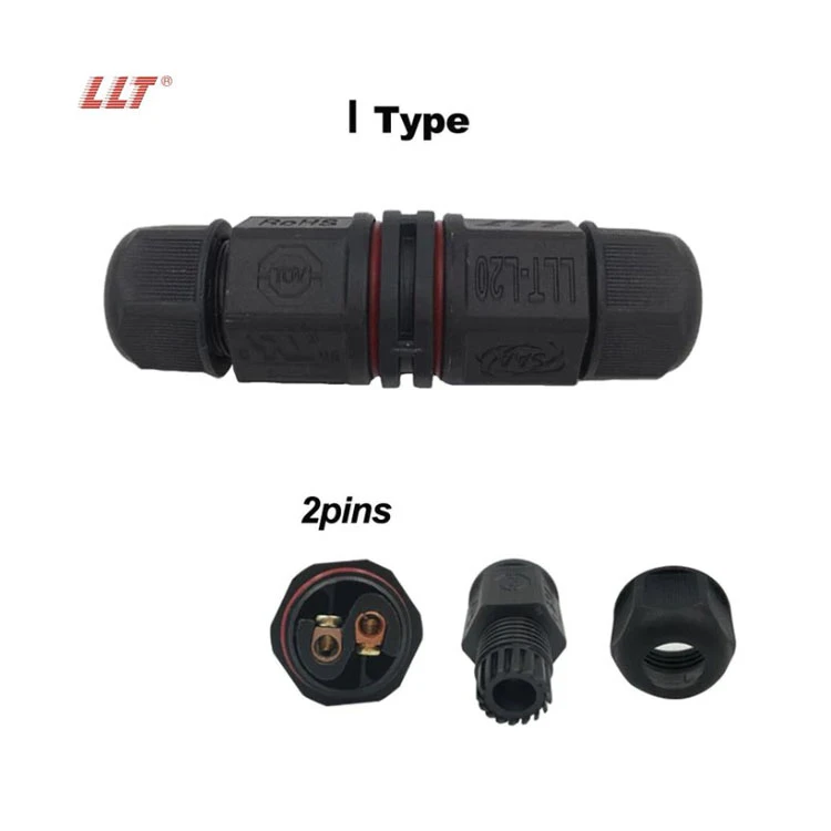 LLT L Type Outdoor IP68 Wire Connector 2 Pin Screw Locking For Connecting Cable detail 13