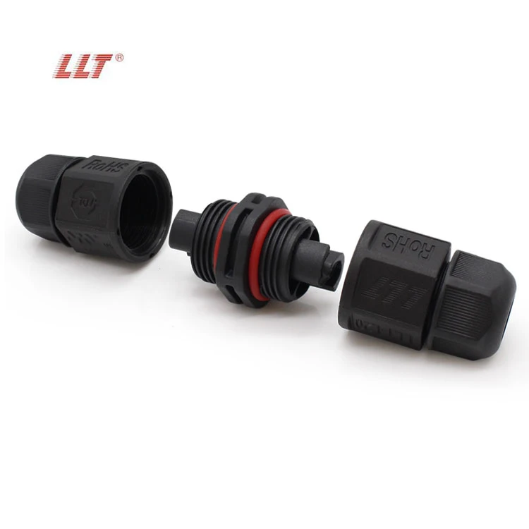 LLT L Type Outdoor IP68 Wire Connector 2 Pin Screw Locking For Connecting Cable detail 16