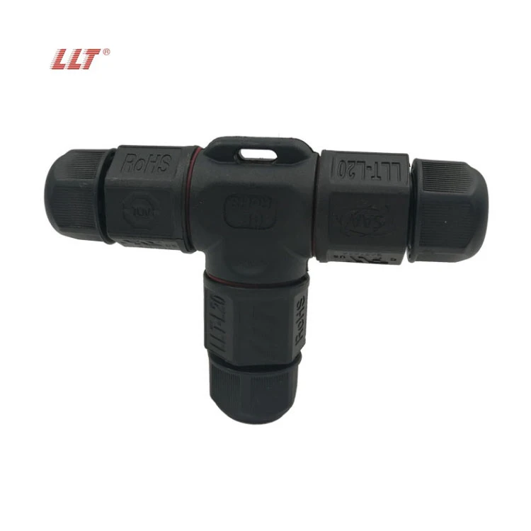 LLT L20 T Type Outdoor IP68 Wire Connector 2 Pin Screw Locking For Connecting Cable detail 4