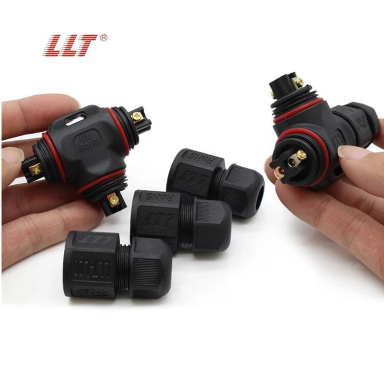 LLT L20 T Type Outdoor IP68 Wire Connector 2 Pin Screw Locking For Connecting Cable detail 5
