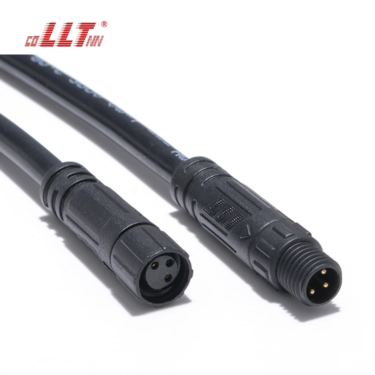 LLT M8 2 3 4 5 Pin Waterproof Cable Connector Male and Female Plug Cable For Signal