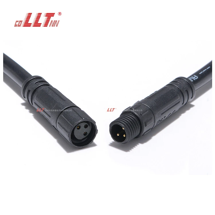 LLT M8 2 3 4 5 Pin Waterproof Cable Connector Male and Female Plug Cable For Signal detail 5