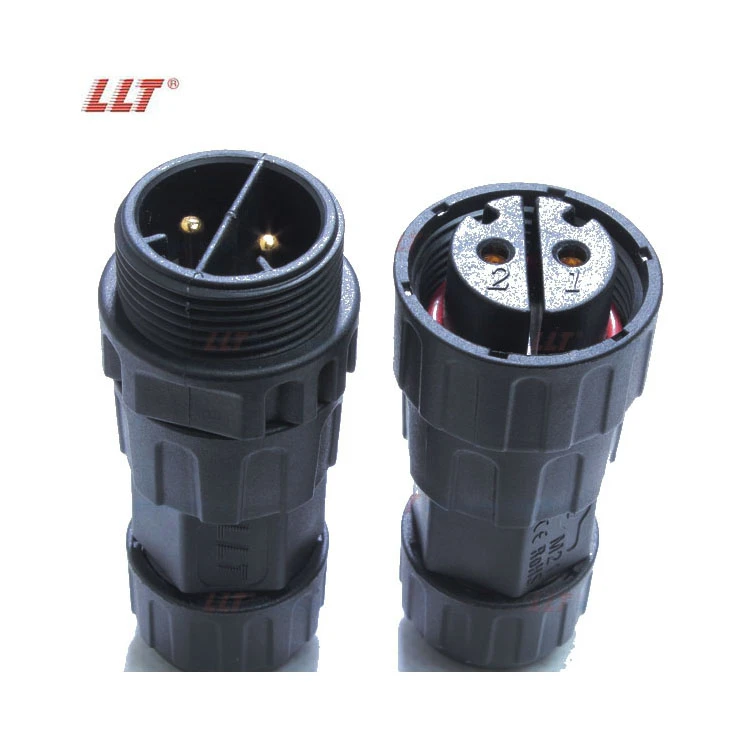 LLT PA66 2 Pin IP67 Waterproof Industrial Circular Connectors M25 600VAC detail 6