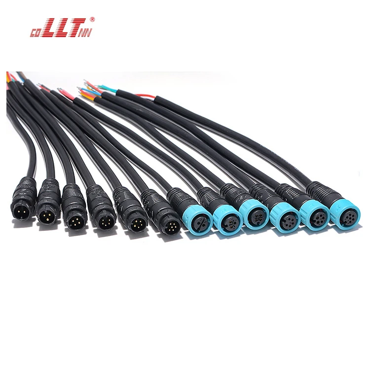 LLT factory M12 Push Locking 10A Waterproof Connectors Male Female Molded 2 Pin detail 5