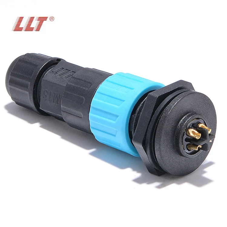 LLT M16 Male Gender Plug Connector 4Pin Female Waterproof Front Panel Mount connector detail 2