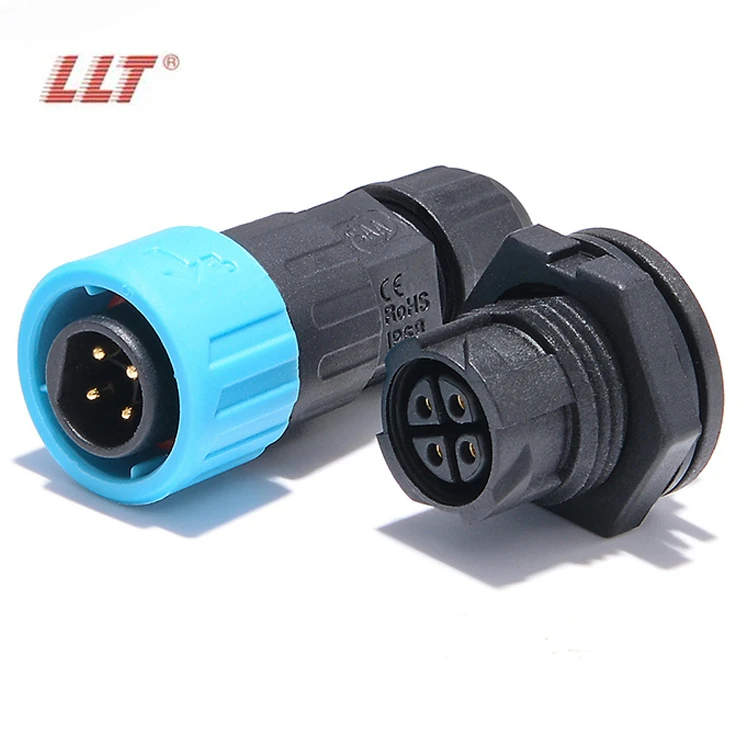 LLT M16 Male Gender Plug Connector 4Pin Female Waterproof Front Panel Mount connector thumbnail