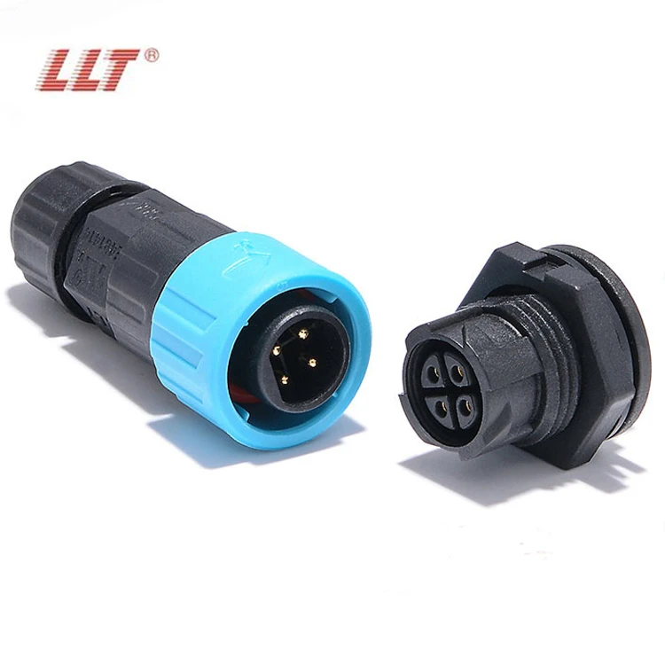 LLT M16 Male Gender Plug Connector 4Pin Female Waterproof Front Panel Mount connector detail 4