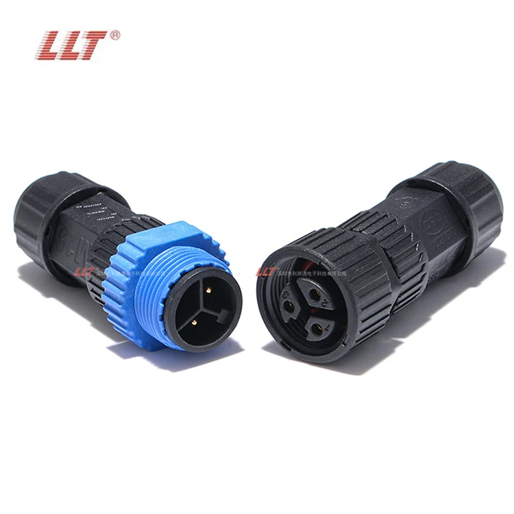 LLT M15 Field Assembly 3 Pin Electrical Power Connectors Water Resistant Cable Connector For Street Lightings thumbnail