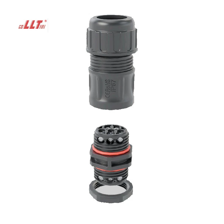 LLT 5 pin L25 Plastic Circular Led Strip Screw Wire Waterproof connector