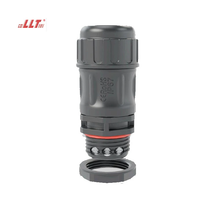 LLT 5 pin L25 Plastic Circular Led Strip Screw Wire Waterproof connector detail 4