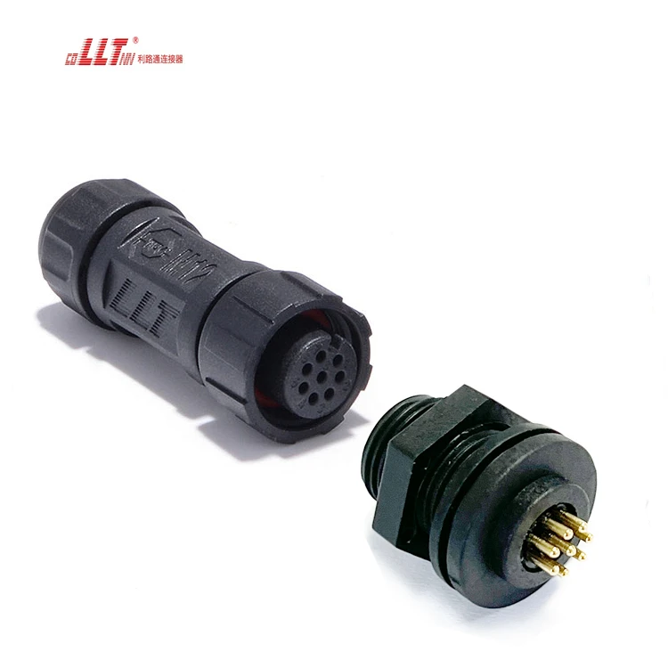 M12 8pin male PCB panel mount connector thumbnail