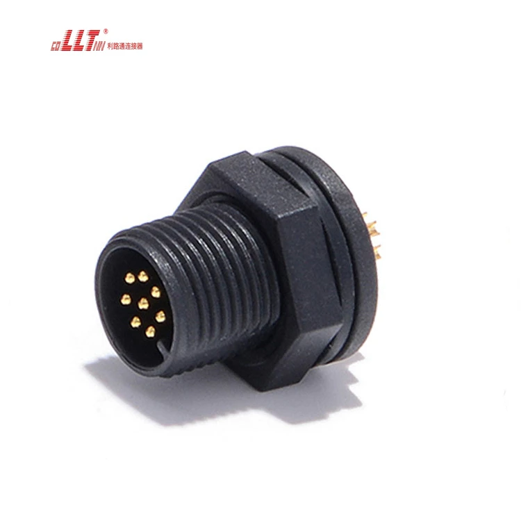 M12 8pin male PCB panel mount connector detail 4