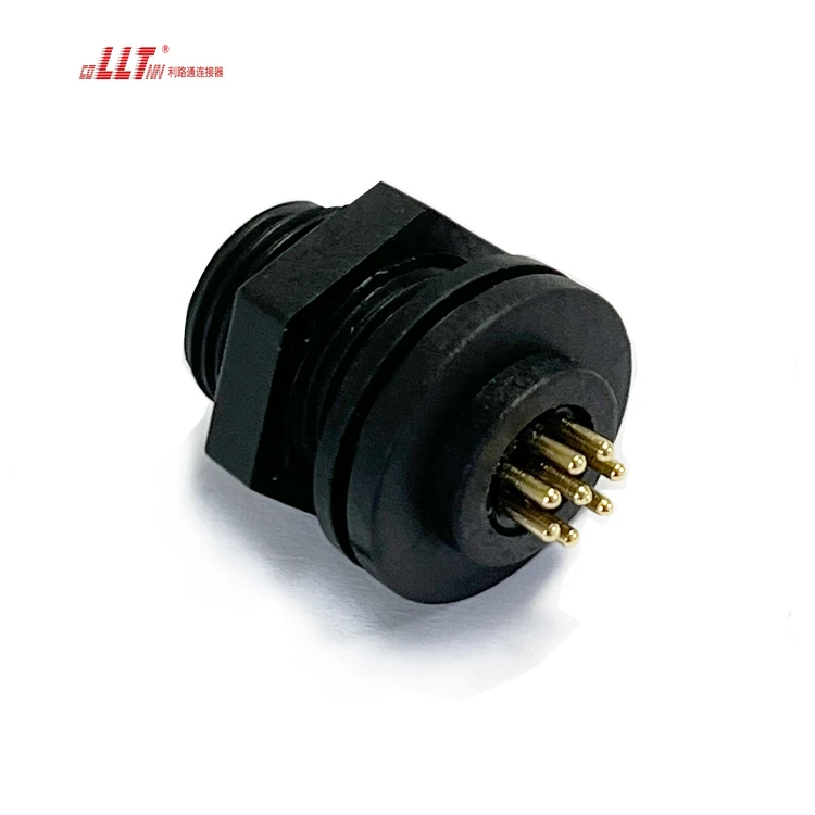 M12 8pin male PCB panel mount connector detail 5