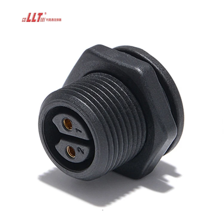 M19-2pin 20A female PCB power panel connector detail 2