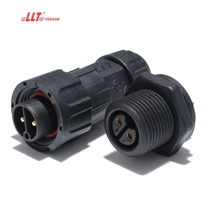 M19-2pin 20A female PCB power panel connector detail 4