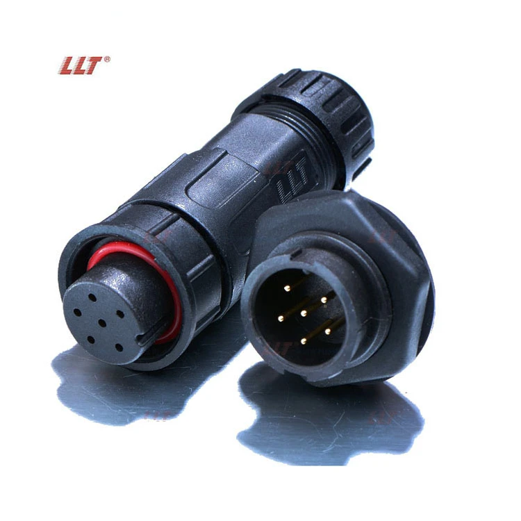 M19 6-Pin Bayonet Front Panel Waterproof Circular Connector for Encoder Feedback, 24V Signal Modules &amp; RS-485/CAN Peripheral Interfaces