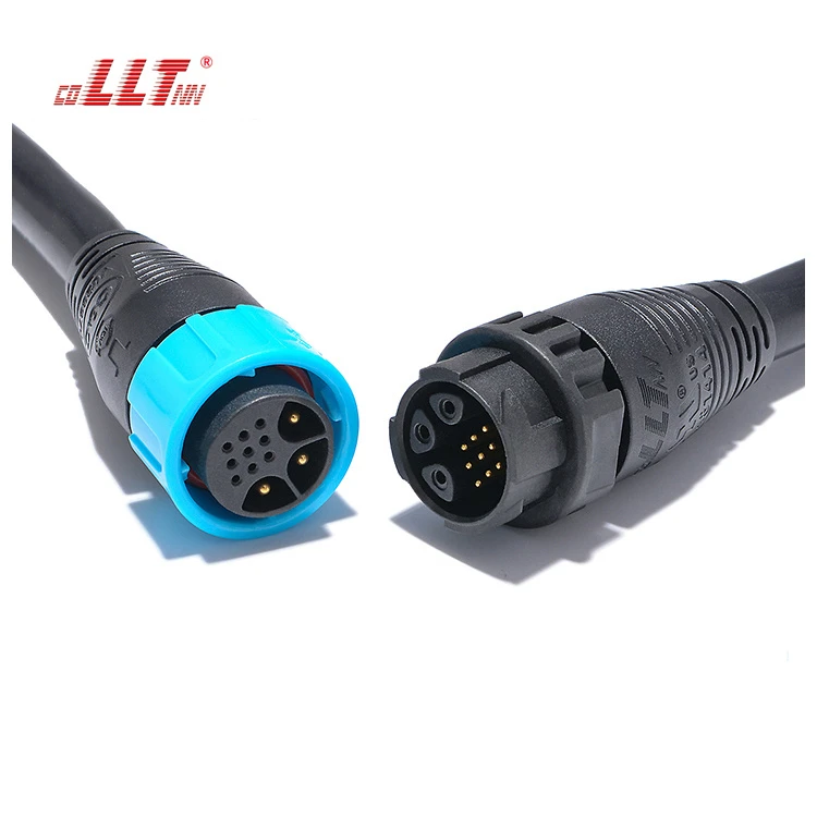 M25 3+9 Pin Self-Locking Hybrid Waterproof Daisy Chain Connector for 3-Phase Motor Power, Brake, Encoder Feedback & Distributed Motion Control detail 2