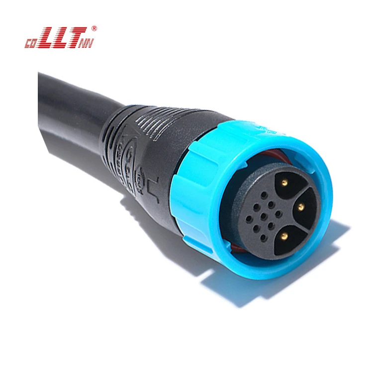 M25 3+9 Pin Self-Locking Hybrid Waterproof Daisy Chain Connector for 3-Phase Motor Power, Brake, Encoder Feedback & Distributed Motion Control detail 3