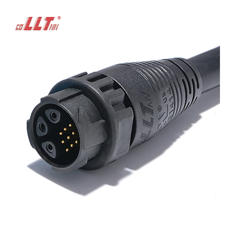 M25 3+9 Pin Self-Locking Hybrid Waterproof Daisy Chain Connector for 3-Phase Motor Power, Brake, Encoder Feedback & Distributed Motion Control detail 4