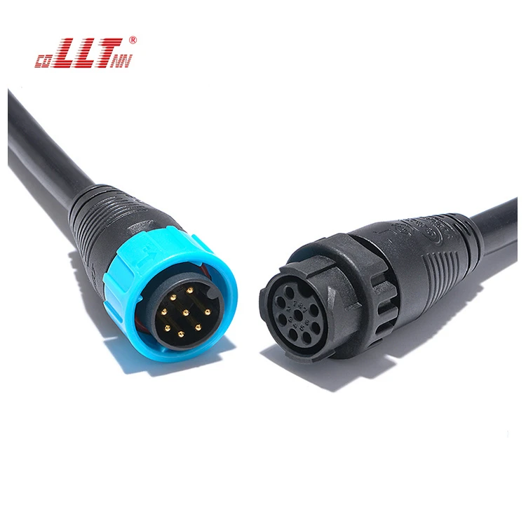M25 8 Pin Self-Locking Waterproof Daisy Chain Connector with Overmolded Cable for RS485, CAN Bus, Encoder Feedback, and Distributed I/O detail 2