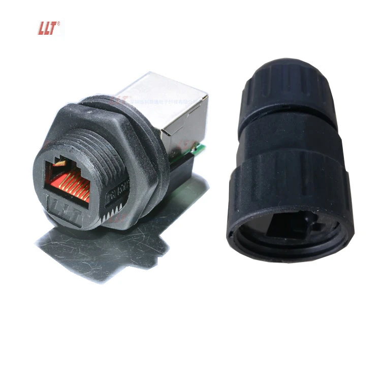 LLT M19 RJ45 Assembled Panel Mount Connector detail 2