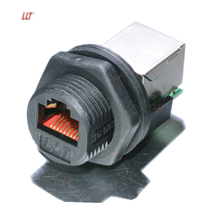 LLT M19 RJ45 Assembled Panel Mount Connector detail 3