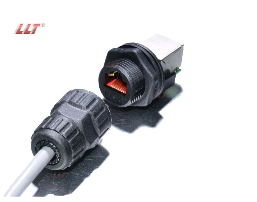 LLT M19 RJ45 Assembled Panel Mount Connector detail 4