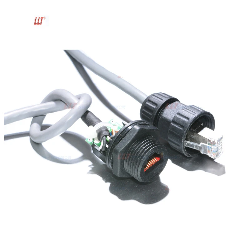 Lilutong M19 RJ45 Panel Mount Connector with Cable