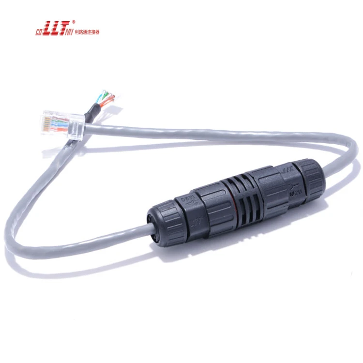 M19 RJ45 Inline Field Assembly IP68 RJ45 Waterproof Connector for Cat5e Cat6 Cable detail 4