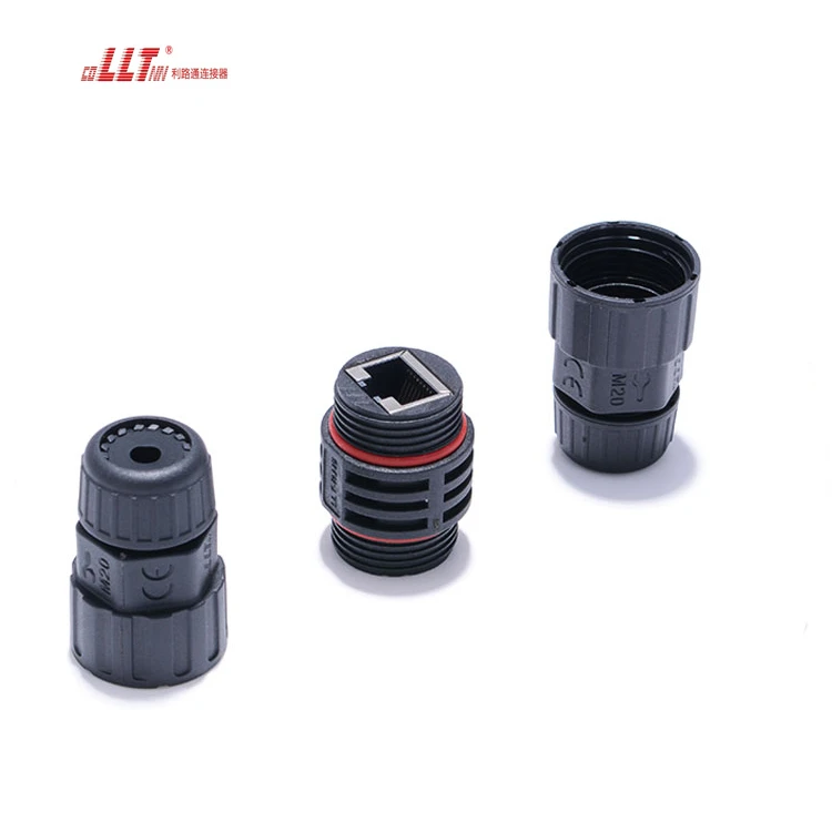 M19 RJ45 Inline Field Assembly IP68 RJ45 Waterproof Connector for Cat5e Cat6 Cable detail 5