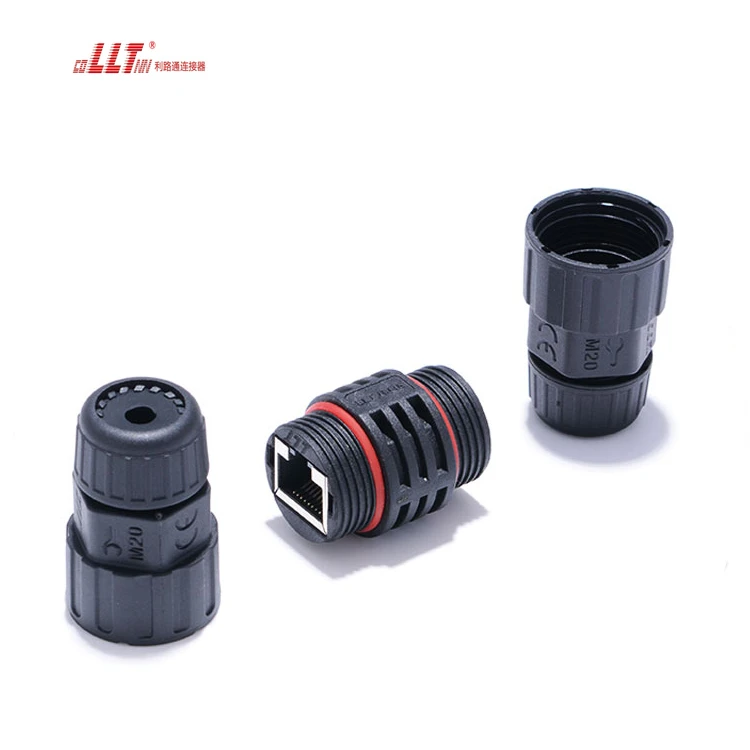 M19 RJ45 Inline Field Assembly IP68 RJ45 Waterproof Connector for Cat5e Cat6 Cable detail 6