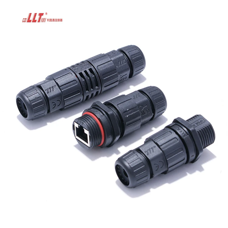 LLT IP67 IP68 M19 Front Panel Ethernet RJ45 Waterproof CCTV Connector detail 2