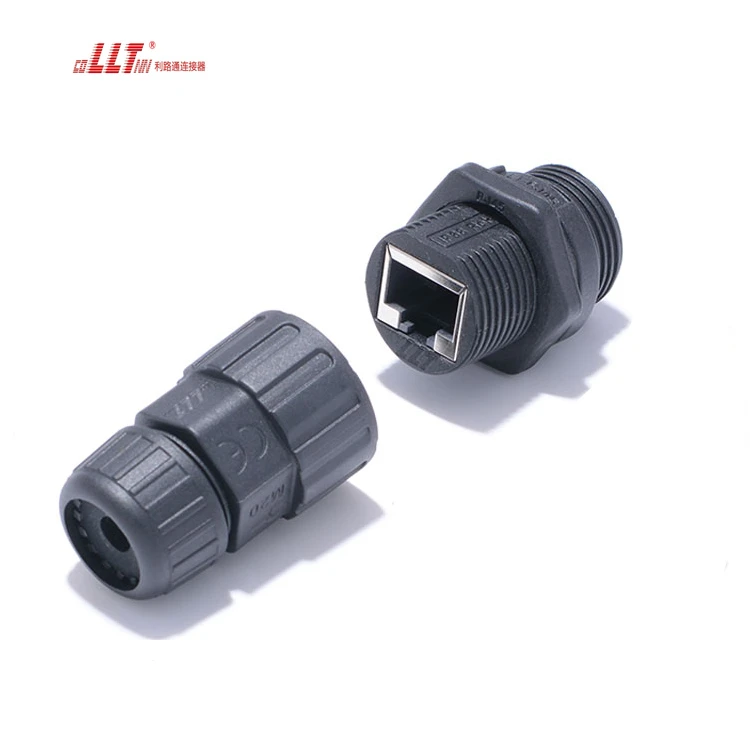 LLT IP67 IP68 M19 Front Panel Ethernet RJ45 Waterproof CCTV Connector detail 4