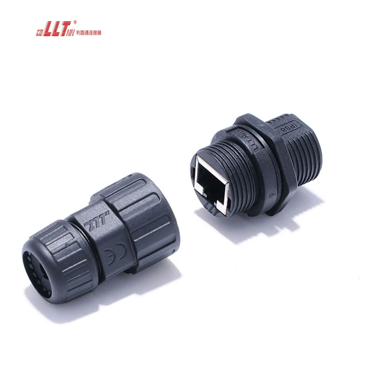 LLT Factory Rear Ethernet 8P8C  Field Assembly Circular IP68 RJ45 Waterproof Connector thumbnail