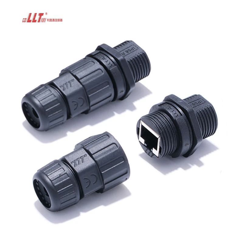 LLT Factory Rear Ethernet 8P8C  Field Assembly Circular IP68 RJ45 Waterproof Connector detail 2