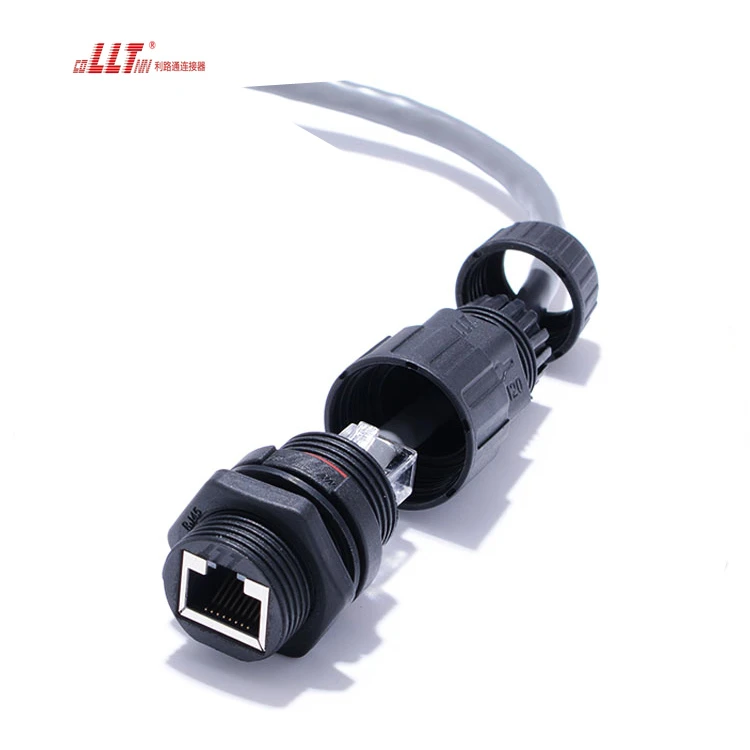 LLT Factory Rear Ethernet 8P8C  Field Assembly Circular IP68 RJ45 Waterproof Connector detail 4