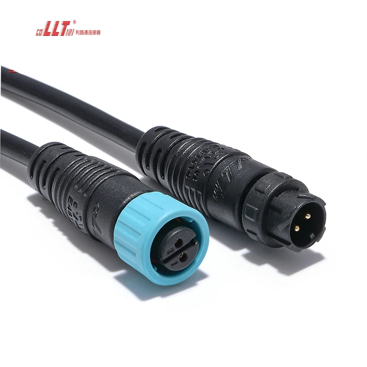 LLT Factory 2pin M12 Electrical Wire IP67 Waterproof Battery Cable Connector thumbnail