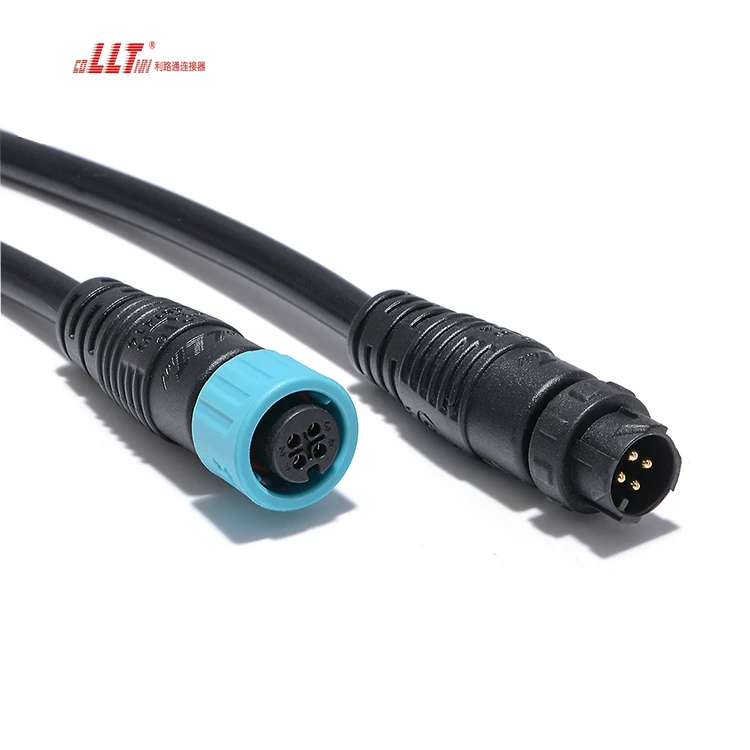 LLT M12 Electrical 4 Pin Ip68 Circular Automotive Quick Ruound Cable Connector thumbnail