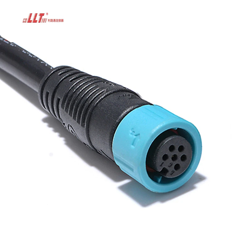 LLT M12 6pin Audio plug CCTV Cable Ip67 Quick Disconnect Cable Connector detail 5