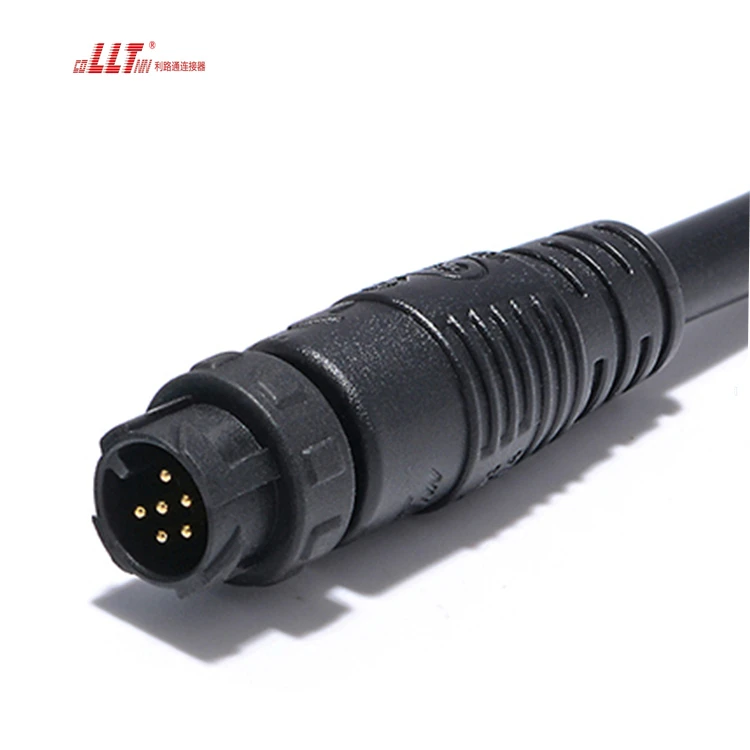LLT M12 6pin Audio plug CCTV Cable Ip67 Quick Disconnect Cable Connector detail 6