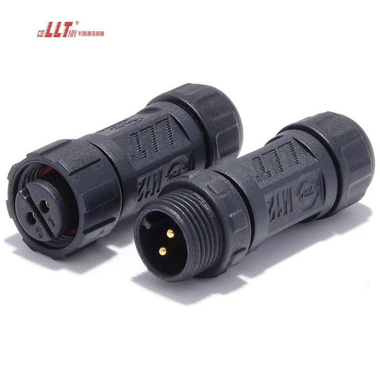 LLT Connector 2pin Male Female M12 Electrical Wire Ip68 Waterproof Power Assembly Connector thumbnail