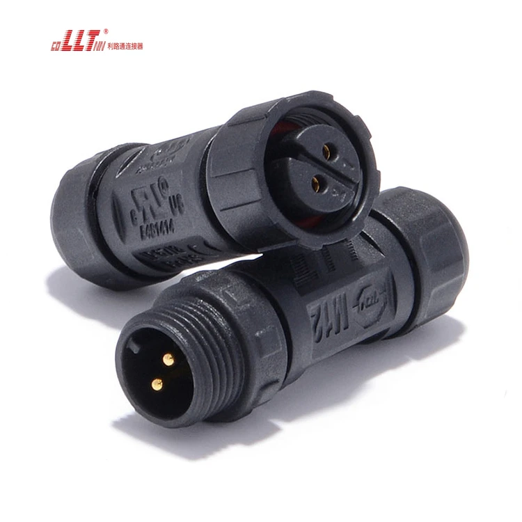 LLT Connector 2pin Male Female M12 Electrical Wire Ip68 Waterproof Power Assembly Connector detail 3
