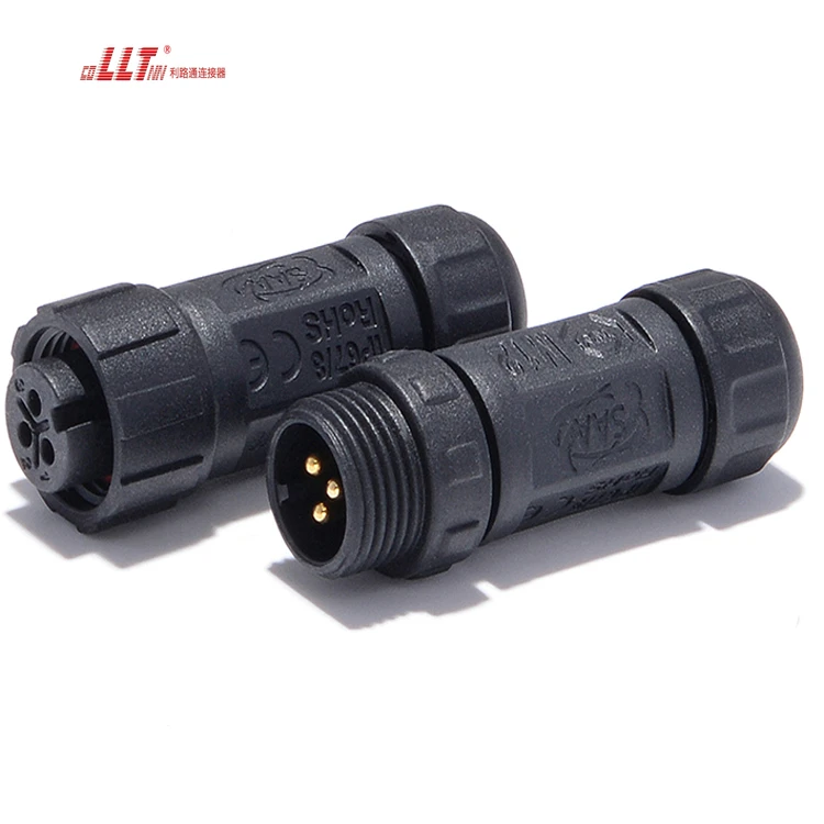 LLT Factory Mini Sensor 3pin M12 Thread Lock  IP68 Waterproof Solder Wire Video connector thumbnail