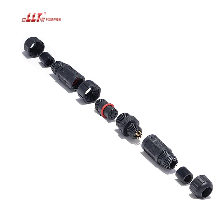 LLT Connector 5 Pin M12 Circular Wire Lighting Plastic Outdoor IP68 Watertight Plug detail 3