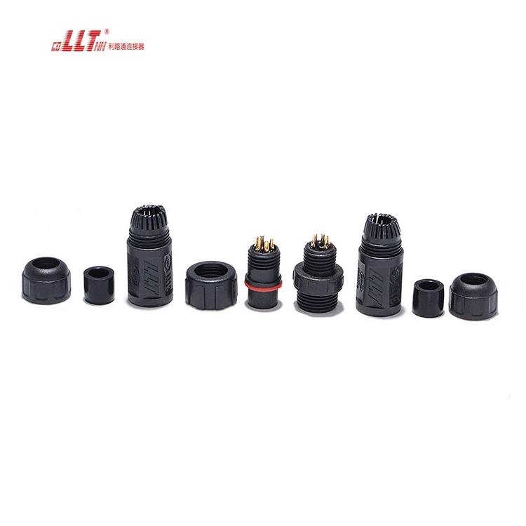 LLT Connector 5 Pin M12 Circular Wire Lighting Plastic Outdoor IP68 Watertight Plug detail 5
