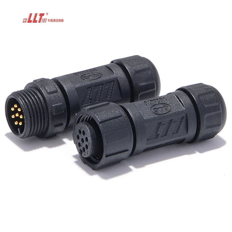 LLT Factory M12 8pin Screw Led Light IP68 Waterproof Connector for Circuit Connection thumbnail